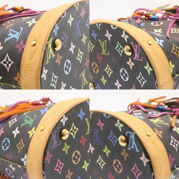 LOUIS VUITTON Monogram Multicolor Bucket Frange ToteBag Black M40110 Auth 25649S - Picture 13 of 15